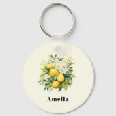 Porte-clés Bouquet de Citron avec Fleurs Blanches (Verso)