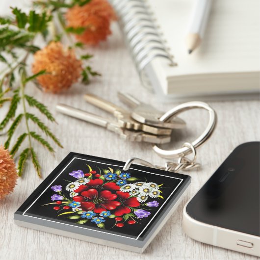 Porte-clés Bouquet de fleurs-33752 (Devant Droit)
