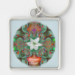 Porte-clés Bouquet de fleurs blanches