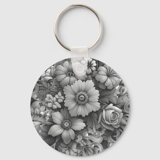 Porte-clés Bouquet de fleurs chic (Recto)