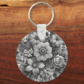 Porte-clés Bouquet de fleurs chic (Verso)