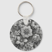 Porte-clés Bouquet de fleurs chic (Verso)