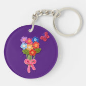 Porte-clés Bouquet de fleurs de Crochet Imprimer Porte - clé (Dos)