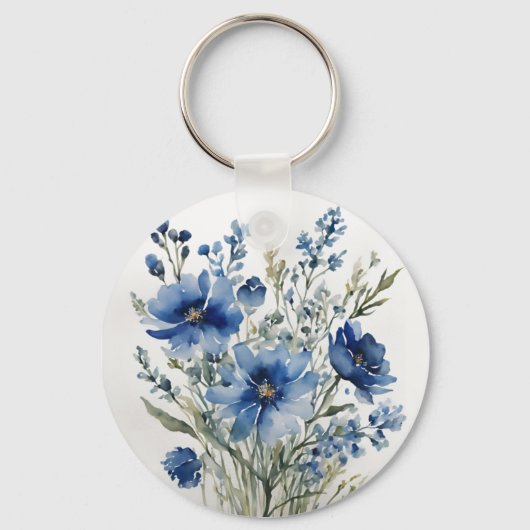 Porte-clés Bouquet de fleurs Elégante aquarelle (Recto)