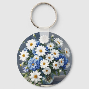 Porte-clés Bouquet de fleurs Élégantes marguerites Aquarelle