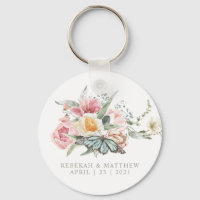 Bouquet de printemps avec papillon | Porte - clé p