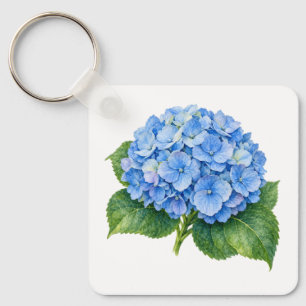 Porte-clés Bouquet d'Hortensia Bleu