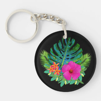 Porte-clés Bouquet floral tropical hawaïen