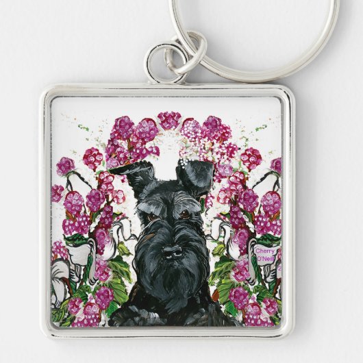 Porte-clés Bouquet noir de Schnauzer (Devant)