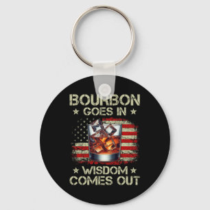 Porte-clés Bourbon Entre En Sagesse Sort Whisky Drapeau États