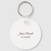 Porte-clés Bourgogne Florale Blanc Mère de la Mariée (Verso)