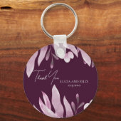 Porte-clés Bourgogne grand Merci Mariage Feuille (Recto)