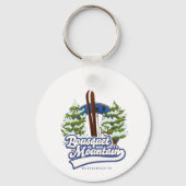 Porte-clés Bousquet Mountain Massachusetts logo Ski (Verso)