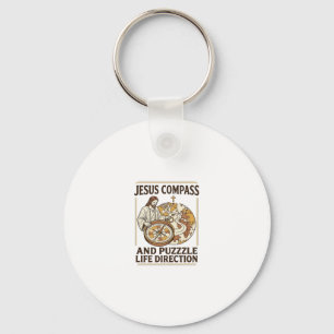 Porte-clés Boussole Jésus et casse-tête Direction de vie Jésu
