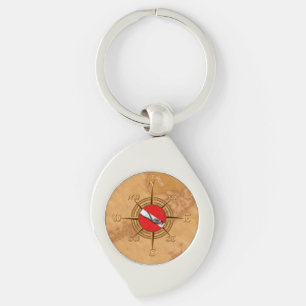 Porte-clés Boussole nautique de piqué