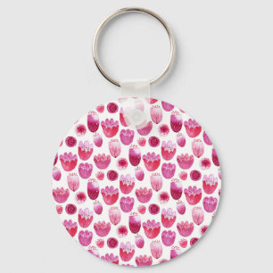 Porte-clés Bouteille d'aquarelle rose
