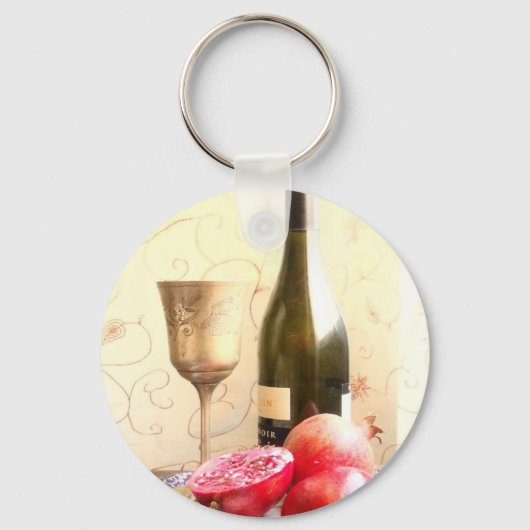 Porte-clés Bouteille De Vin Et Grenade (Recto)