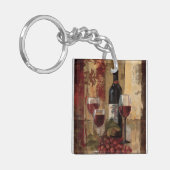 Porte-clés Bouteille de vin et verres de vin (Devant gauche)