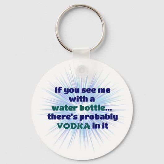 Porte-clés Bouteille d'eau VODKA Cadeau FUNNY (Recto)