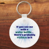 Porte-clés Bouteille d'eau VODKA Cadeau FUNNY (Recto)