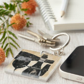 Porte-clés Bouteille et verre de vin (Devant Droit)