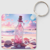 Porte-clés Bouteille flottante romantique transparente (Dos)