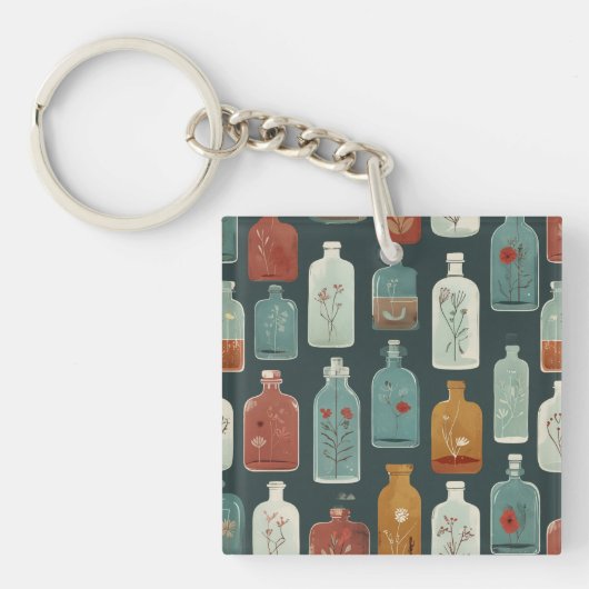 Porte-clés bouteille unique (Devant)
