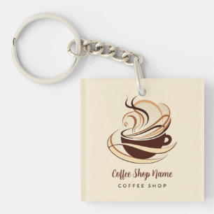 Porte-clés Boutique de café minimal moderne