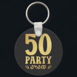 Porte-clés Bouton 50 Party Crew 50th Birthday<br><div class="desc">50 Party Crew 50th Birthday Group Friends Family design Gift Basic Button Porte - clé Classic Collection.</div>