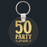 Porte-clés Bouton 50 Party Crew 50th Birthday<br><div class="desc">50 Party Crew 50th Birthday Group Friends Family design Gift Basic Button Porte - clé Classic Collection.</div>