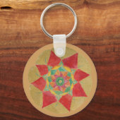 Porte-clés Bouton Clé du bouton de l'étoile Mandala (Recto)