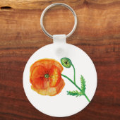 Porte-clés Bouton d'alimentation du bouton rouge du pavot (Recto)