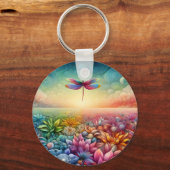 Porte-clés Bouton Danse de libellule (Recto)