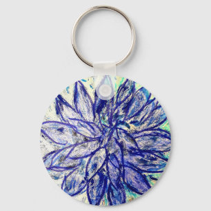 Porte-clés Bouton de base Cercle de clé Rare Bleu Dalhia