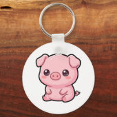 Porte-clés bouton de bébé cochon mignon (Recto)