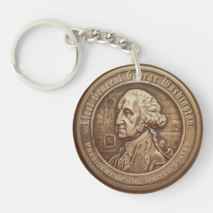 Porte-clés Bouton de campagne de George Washington