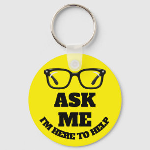 Porte-clés Bouton de conférence 'Demandez-moi' - Badge de mis