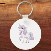 Porte-clés Bouton de fête licorne (Recto)