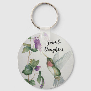 Porte-clés Bouton de grand-fille Elegant Hummingbird Porte - 