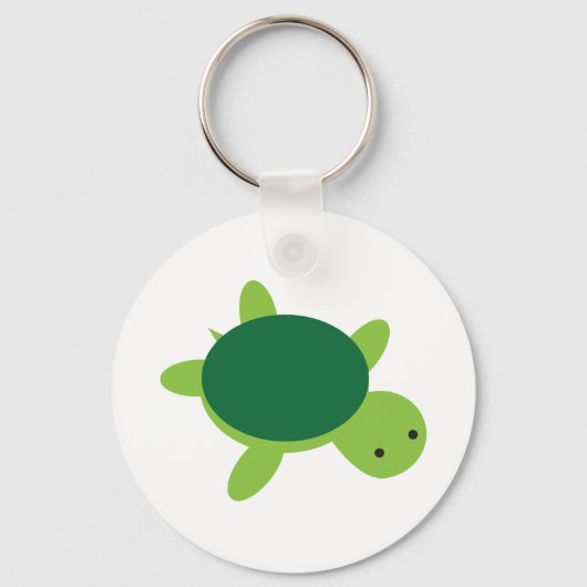Porte-clés Bouton de la Tortue verte mignonne Porte - clé (Recto)