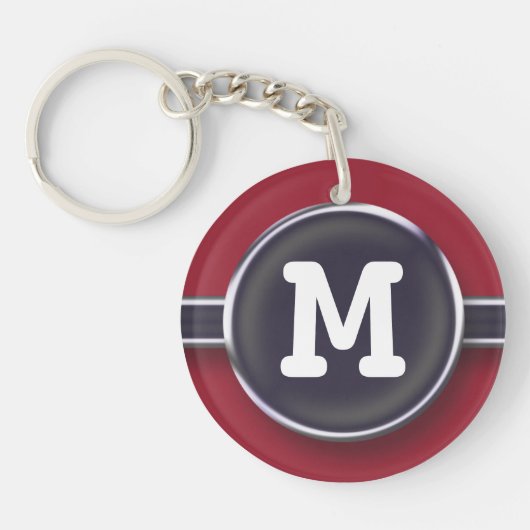 Porte-clés Bouton de machine à écrire de monogramme (Devant)