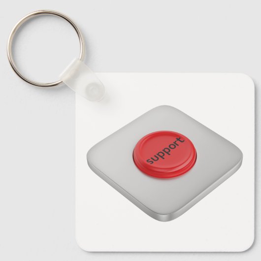 Porte-clés Bouton de support rond rouge (Recto)