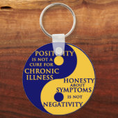 Porte-clés Bouton de touche de la maladie chronique (Recto)