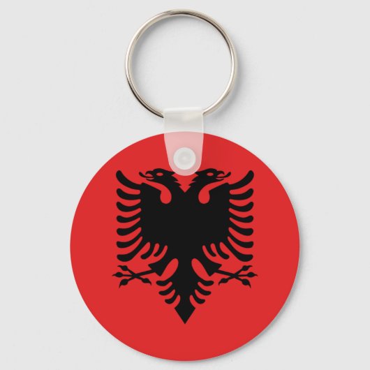 Porte-clés Bouton drapeau albanais (Recto)