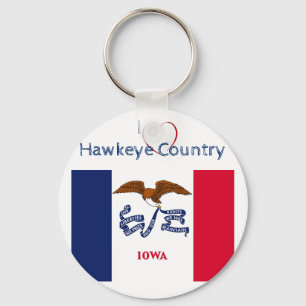 Porte-clés Bouton drapeau patriotique Hawkeyes Iowa
