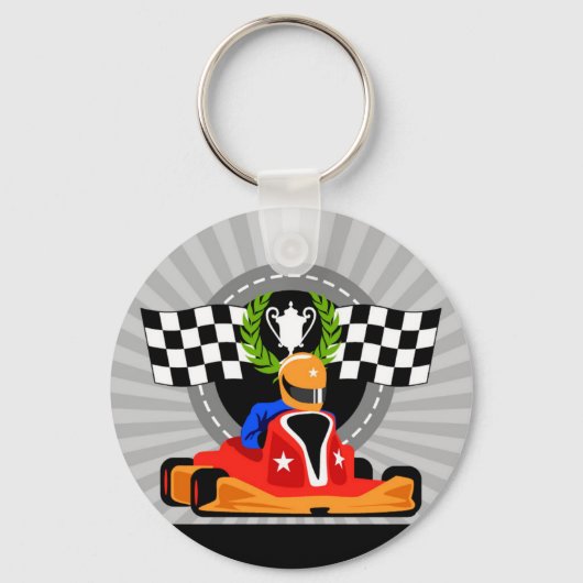 Porte-clés Bouton Go Kart Cercle clé cadeau d'anniversaire (Recto)