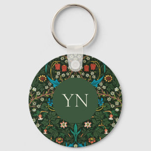 PORTE-CLÉS BOUTON KEYRING : WILLIAM MORRIS : TULIPS