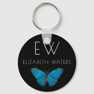 PORTE-CLÉS BOUTON KEYRNG : BLEU BUTTERFLY