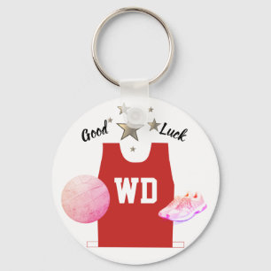 Porte-clés Bouton Netball Couleur Personnalisée