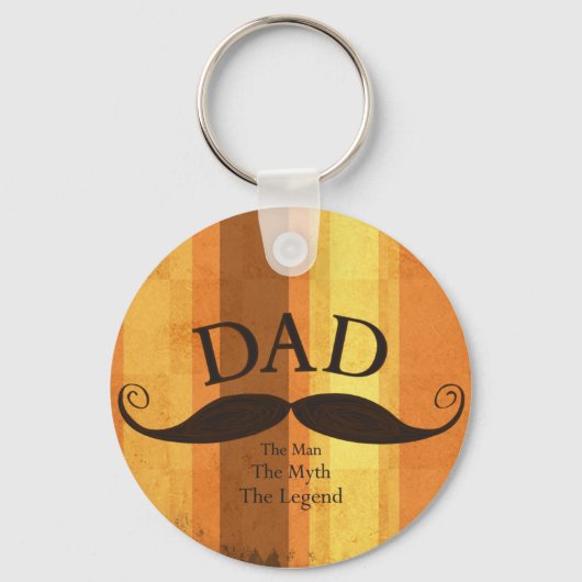 Porte-clés Bouton Papa Mustache (Recto)